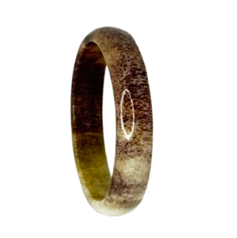 Size 9 All Reindeer Antler 4mm Comfort Ring