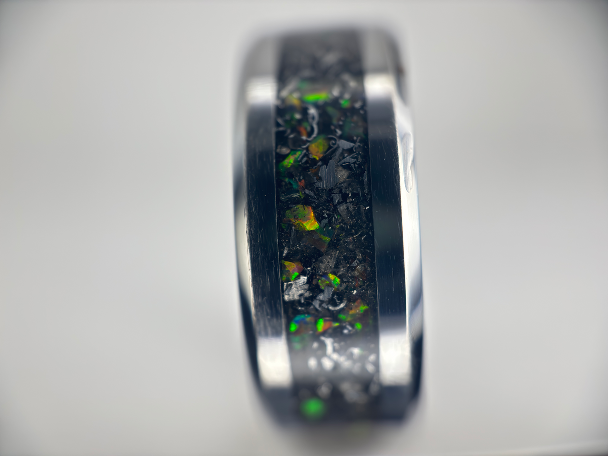 Custom Meteorite Inlay Ring (Certified)
