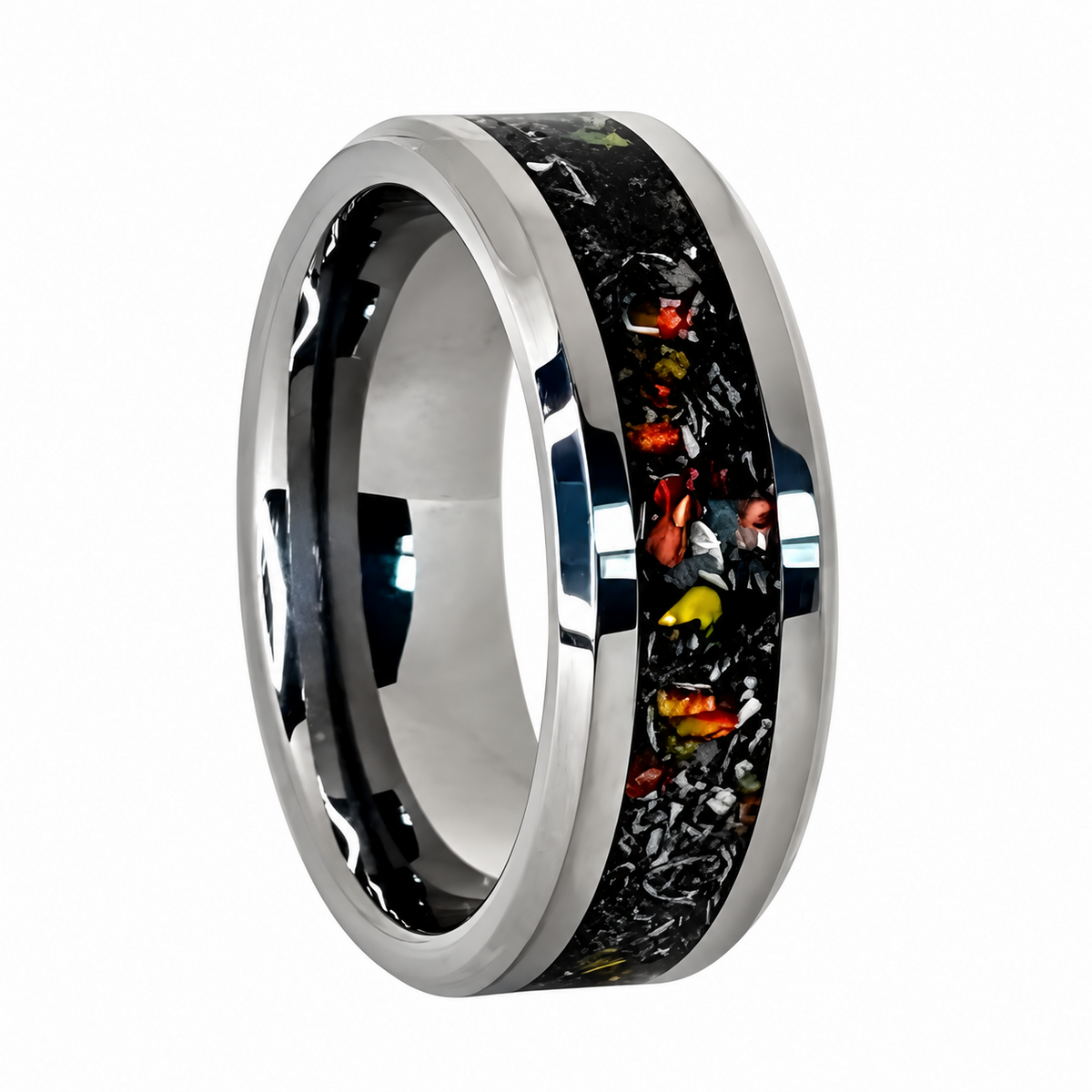 Custom Meteorite Inlay Ring (Certified)