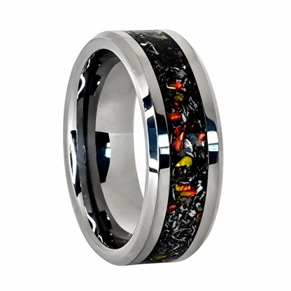 Custom Meteorite Inlay Ring (Certified)