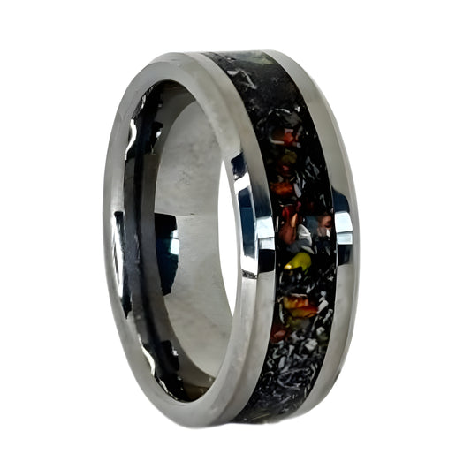 Custom Meteorite Inlay Ring (Certified)