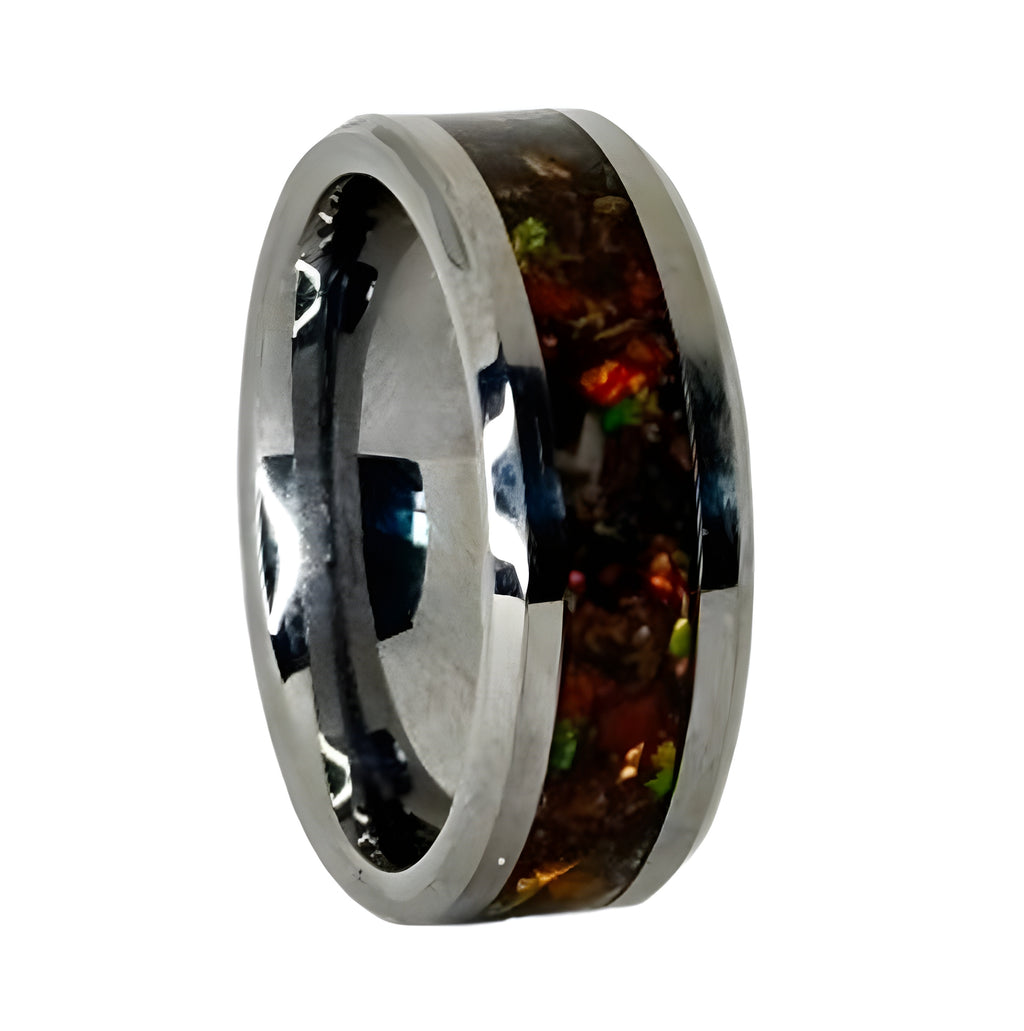 Custom Dinosaur Bone Inlay Ring (Certified)
